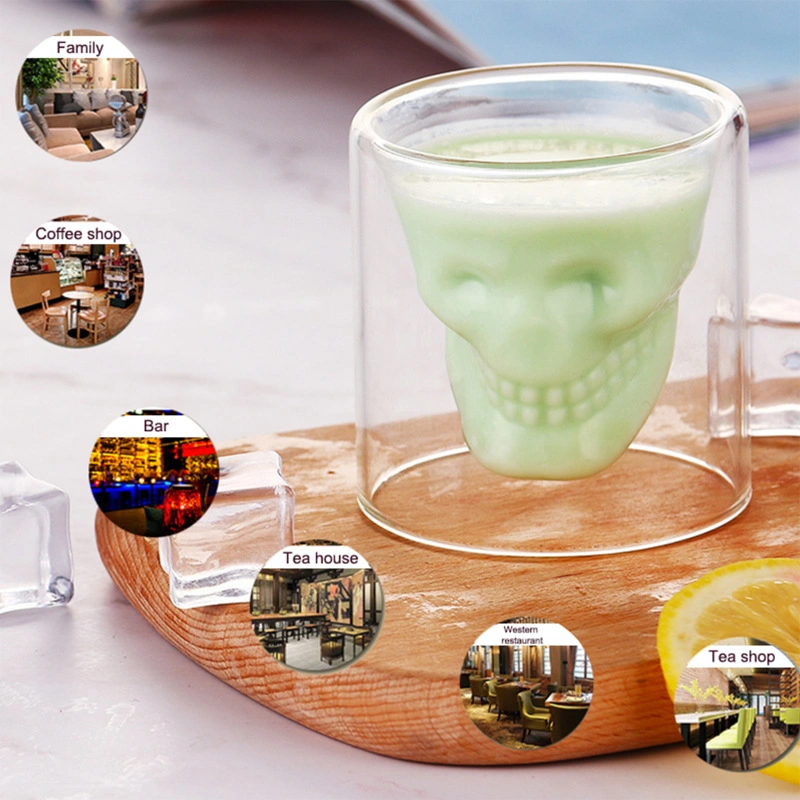 Skull Skull Beer Glass Personalized Bar Decoration Double Layer Transparent Cup